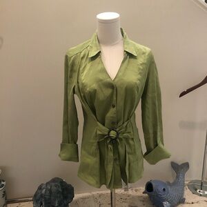 Fabulous green Linen blend blouse!